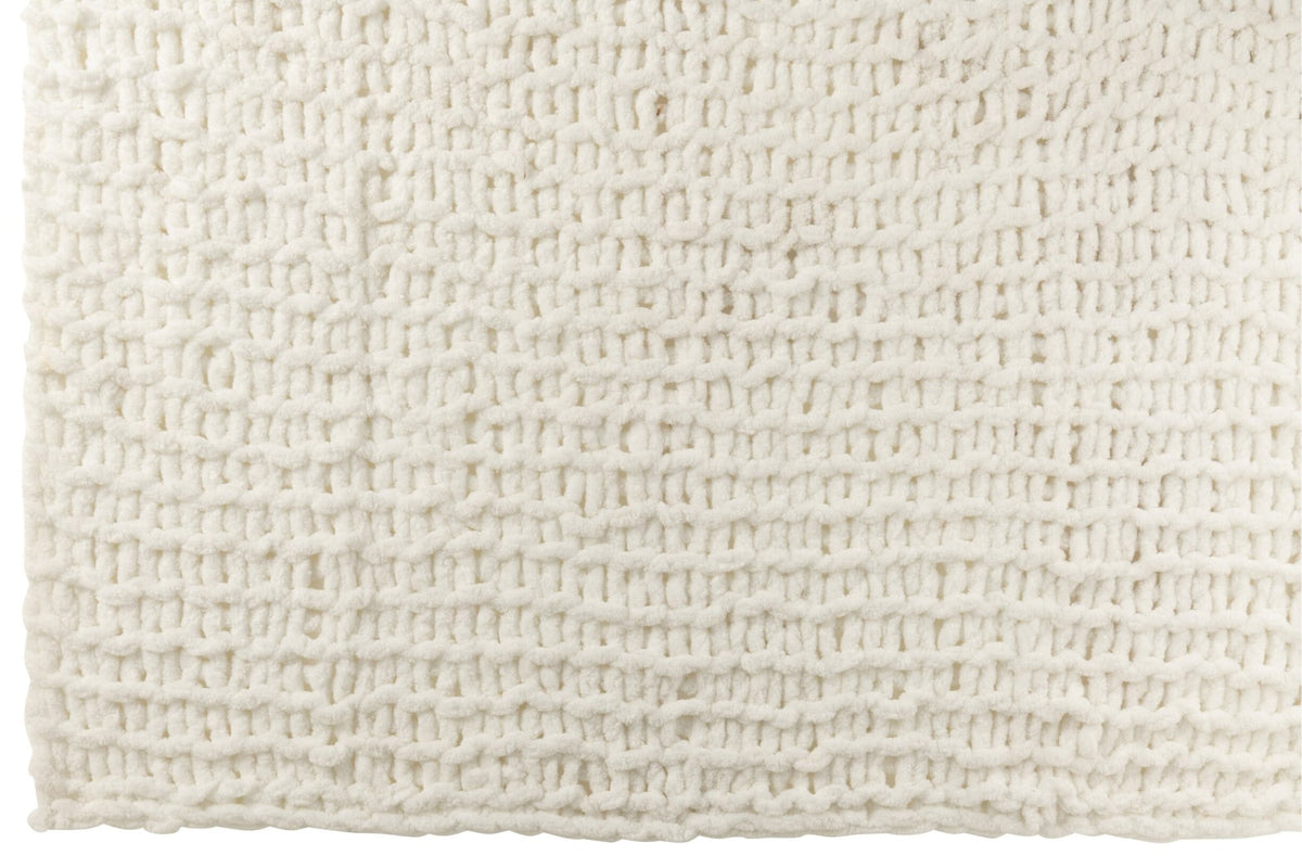 Blanket Knitted Polyester White