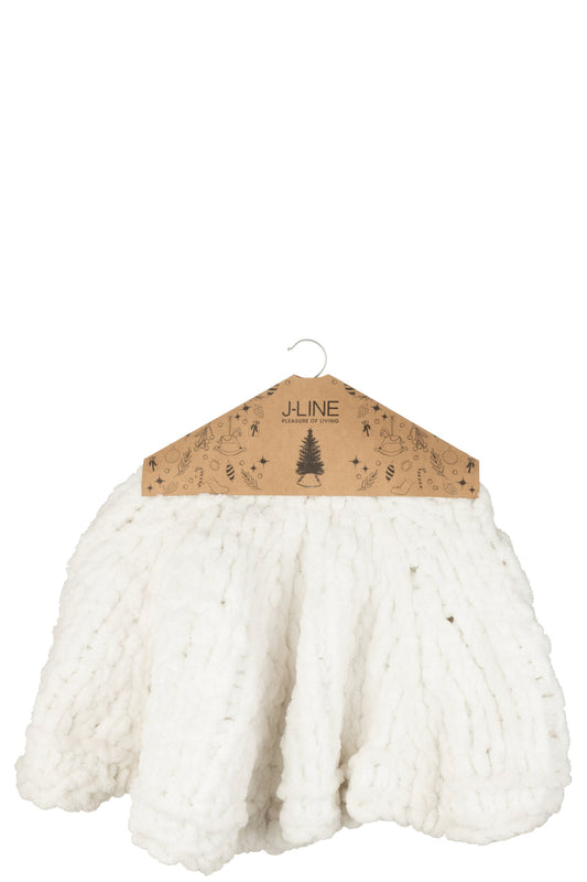 Christmas Tree Skirt Knitted Polyester White