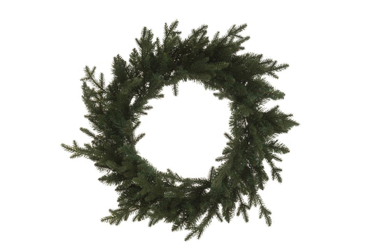Wreath 20 LED Artificial Round Dark Green Large