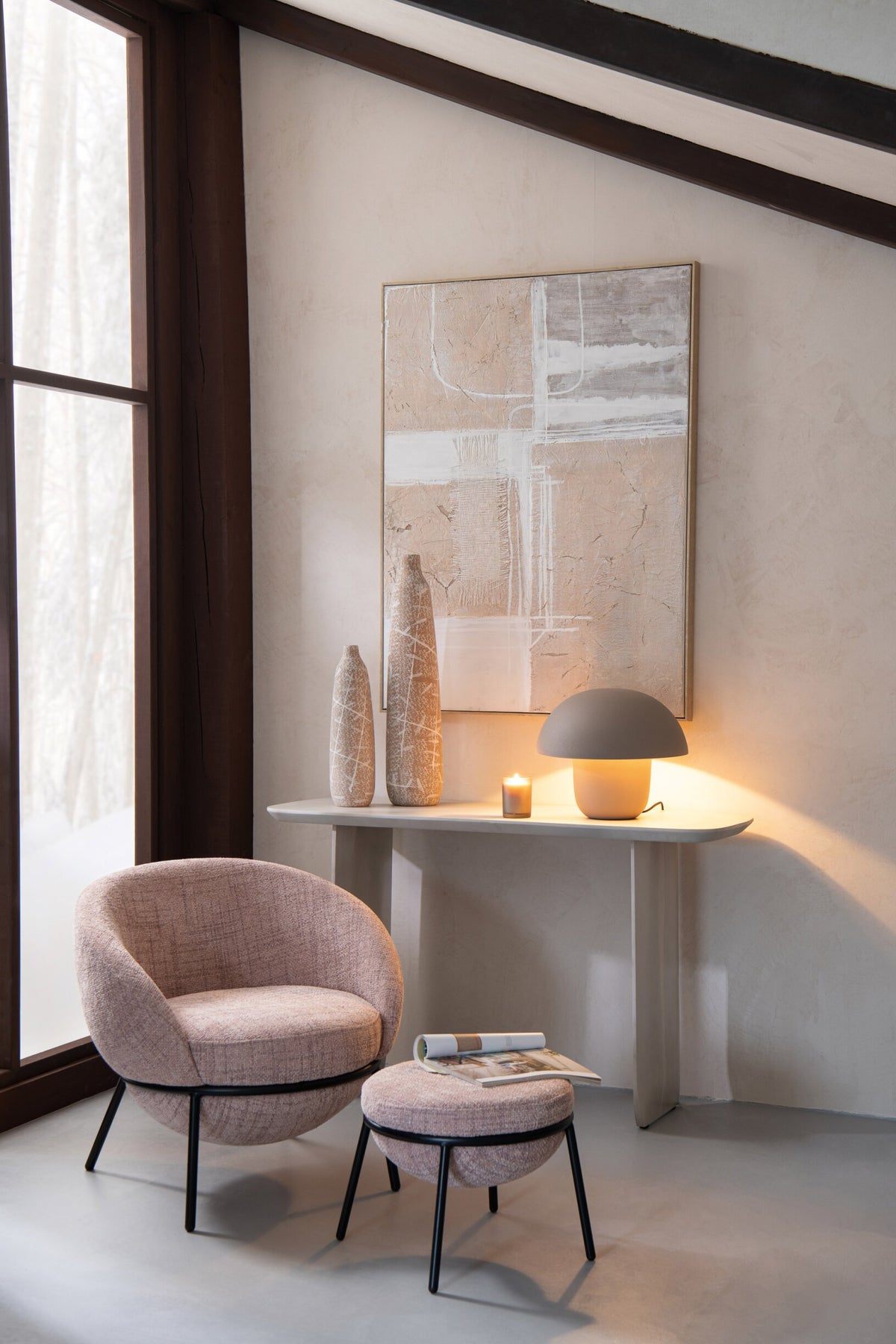 Table lamp iron taupe medium