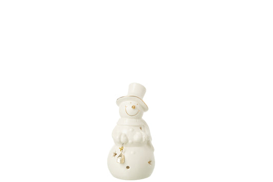 Snowman LED Porcelain Ecru Small
