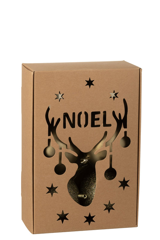 Box Of 6 Christmas Bauble Plastic Brown