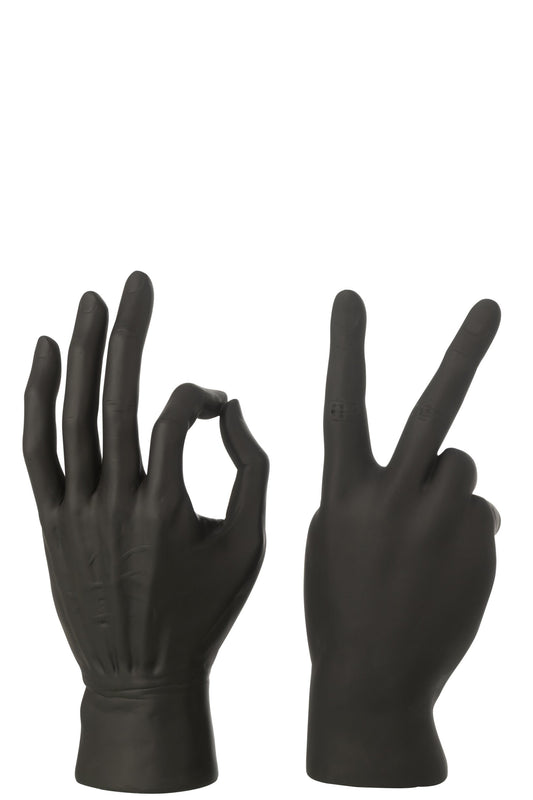 Figurine Sign Language Polyresin Black Assortment Of 2