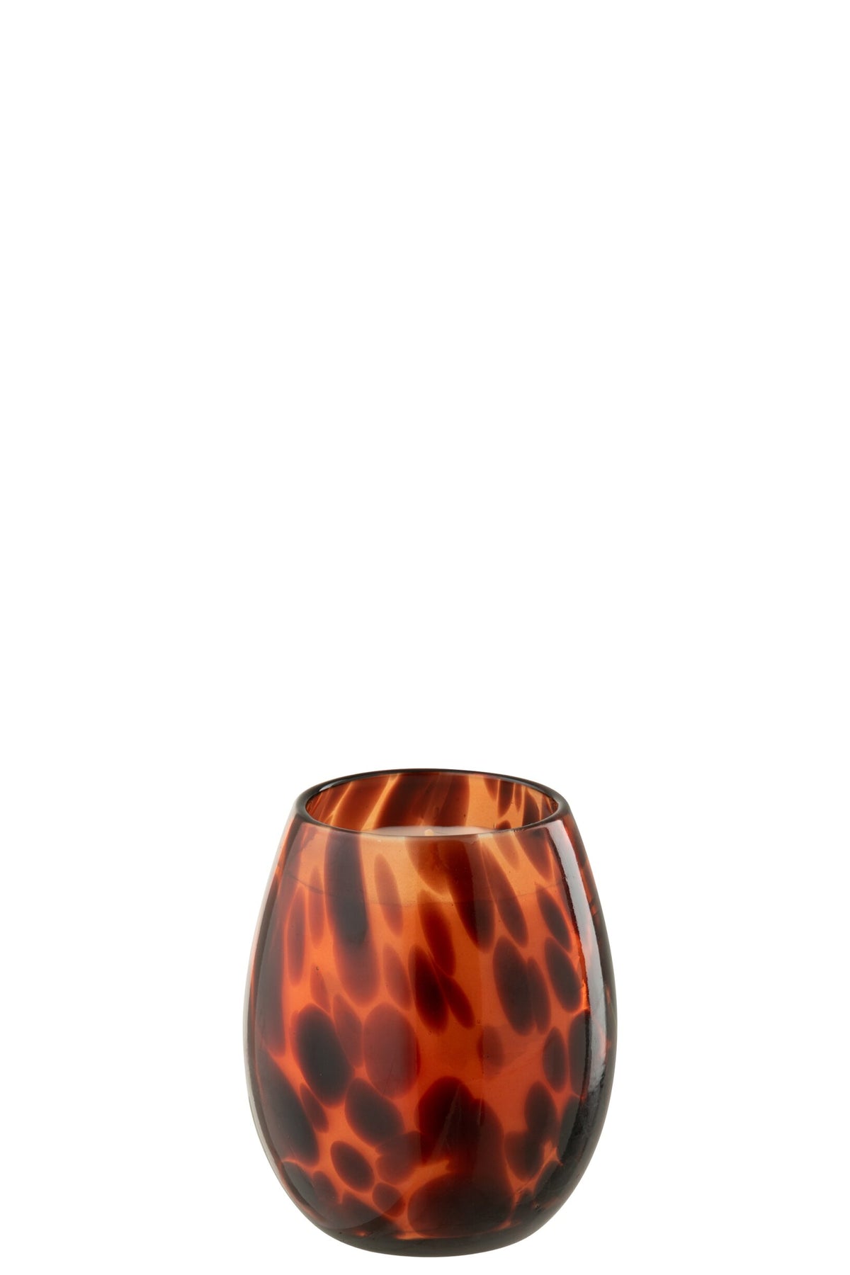 Kaars Mia Glas Oranje/Zwart Small-90u