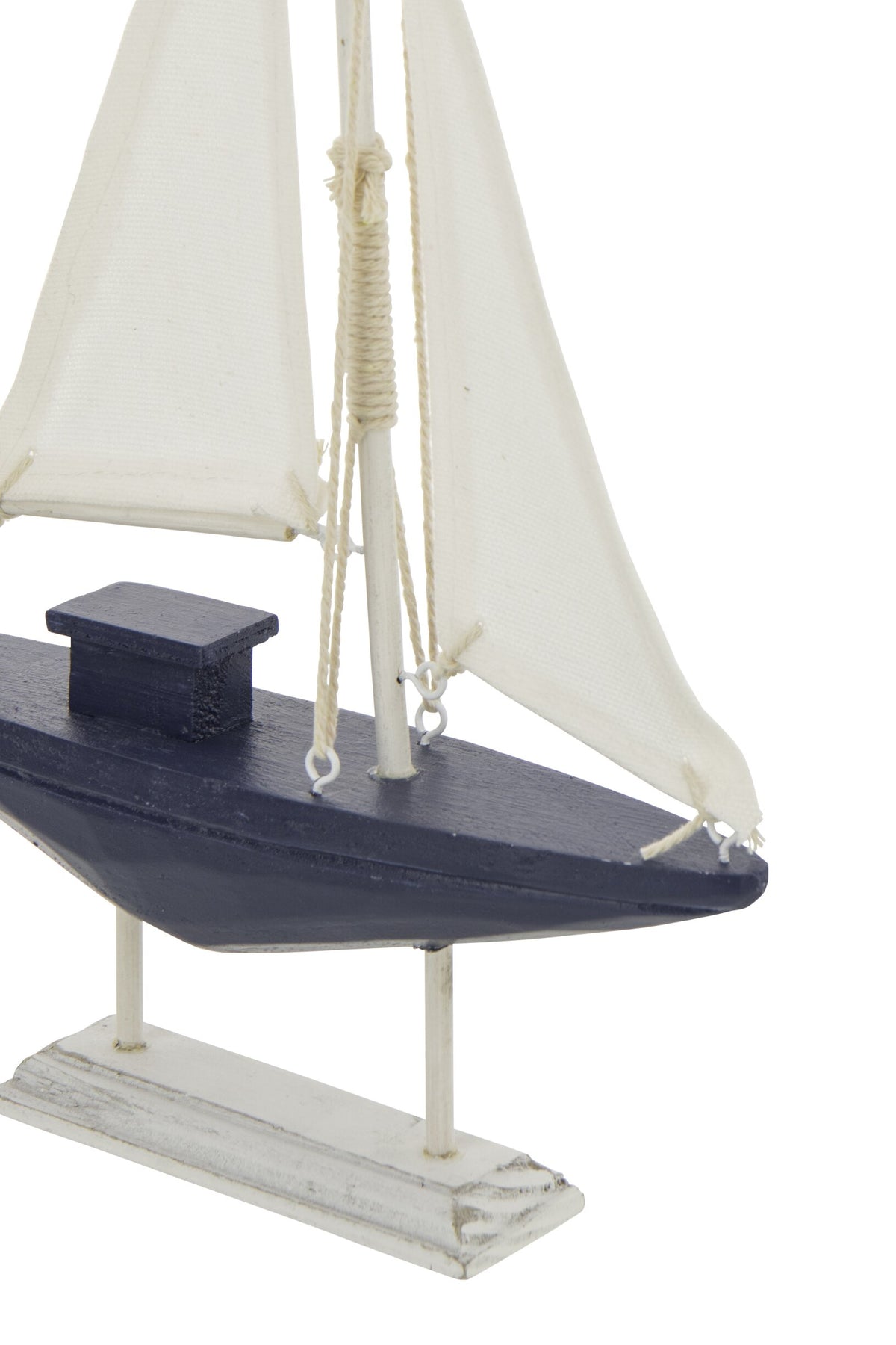Sailboat Decorative Pinewood Blue/White Small