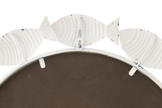 Wall Mirror Fish Iron White