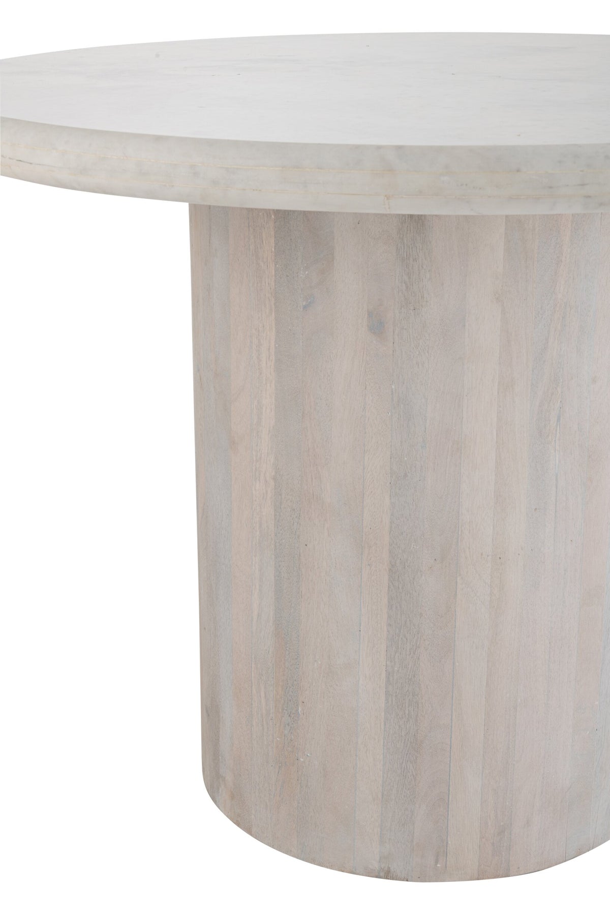 Dining Table Round Marble Off-White Large
