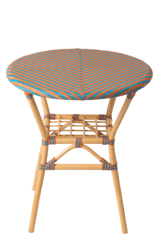 Dining Table Geo Rattan Orange/Turquoise
