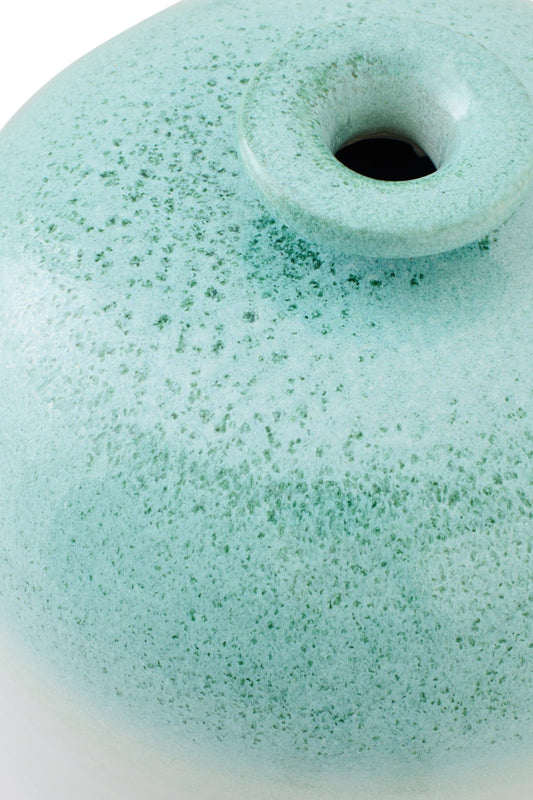 Floor Vase Ceramic Mint Green/White Medium