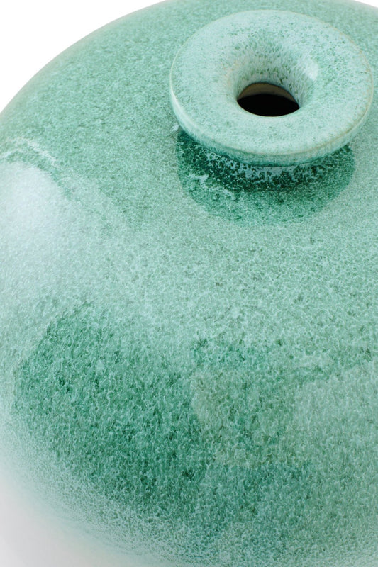 Floor Vase Ceramic Mint Green/White Large