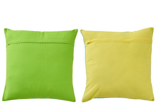 Cushion Sunshine/Smile Striped Cotton Multi Assortment Of 2