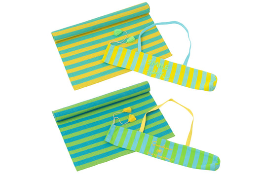 Beach Mat Sunshine/Smile Striped Polypropylene Multi Assortment Of 2