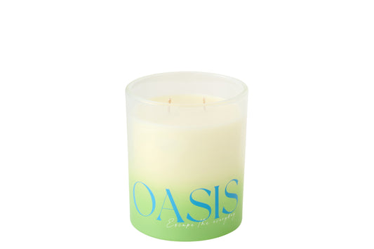 Geurkaars Oasis Was Blauw/Groen Large