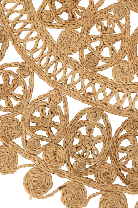 Rug Oriental Round Jute Natural Small