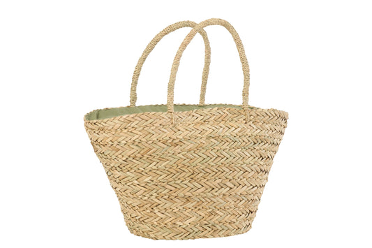 Tas blad zeegras naturel/olijf