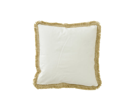 Cushion Palm Tree Cotton White/Turquoise