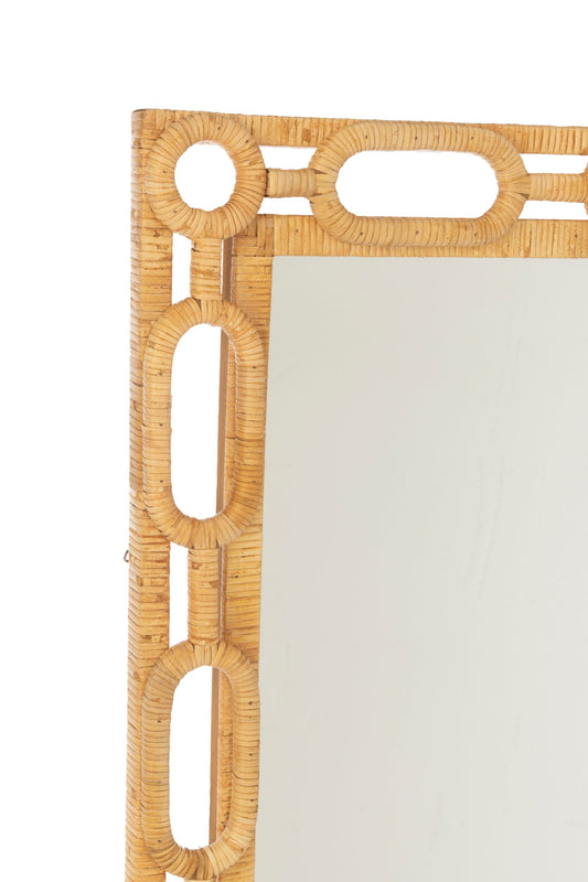 Wall Mirror Ring Rattan Natural Large