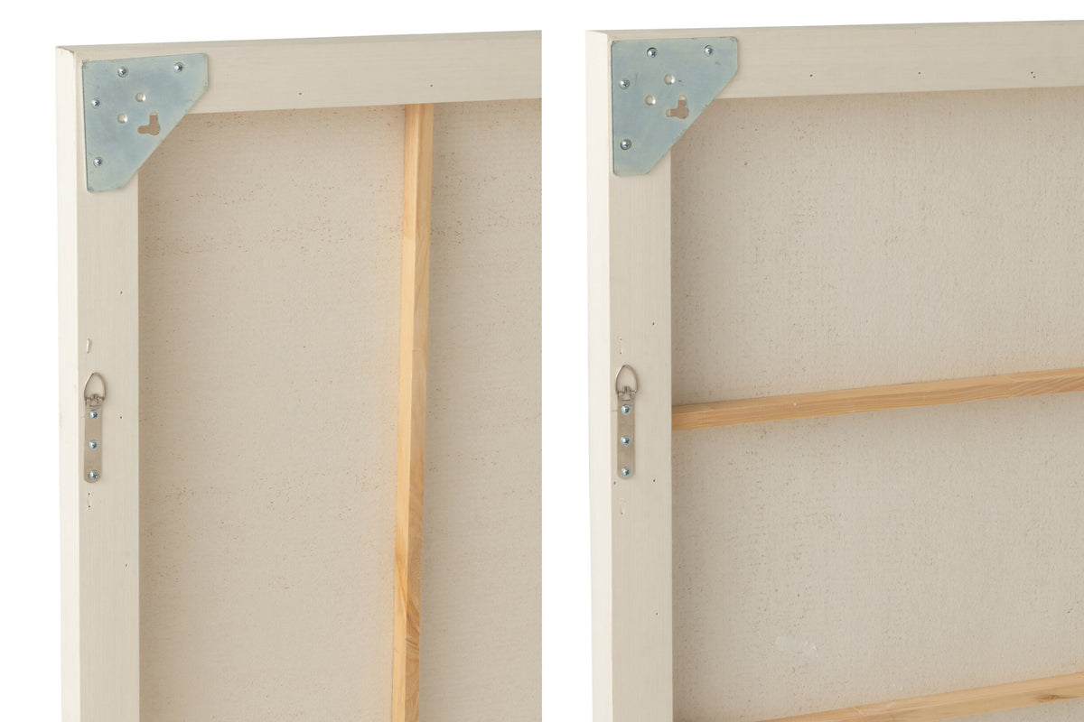 Set Of 2 Painting Plaster Pinewood White