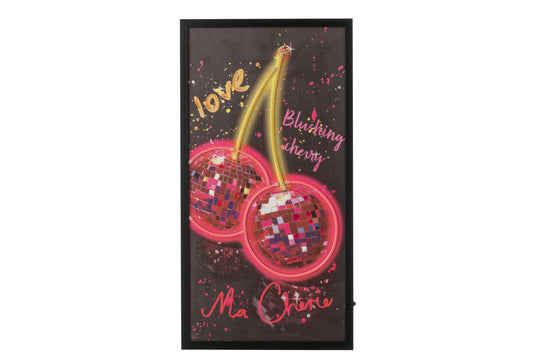 Painting LED Cherry Rectangle Canvas Multicolored