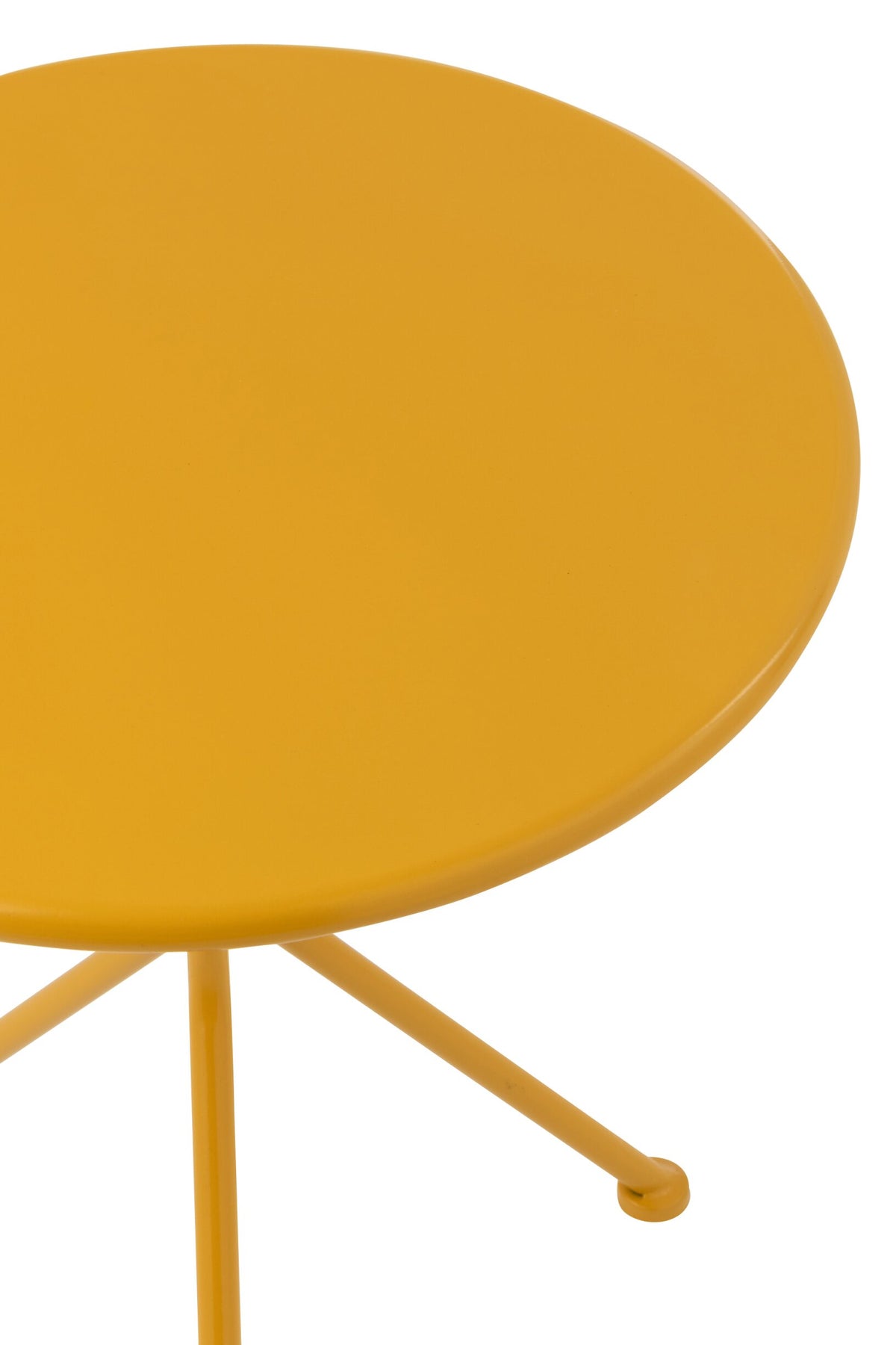 Garden Table Tripod Round Metal Ocher Yellow Small