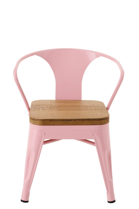 Kids Chair Evi Iron/Plywood Light Pink