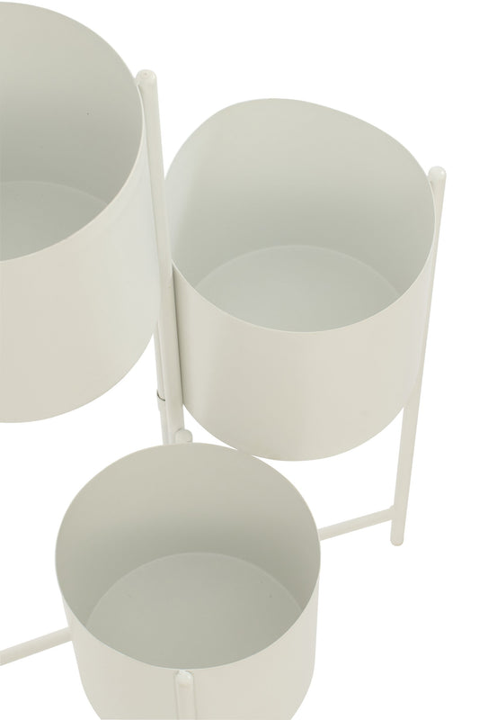 Flowerpot 3 Pots Iron White