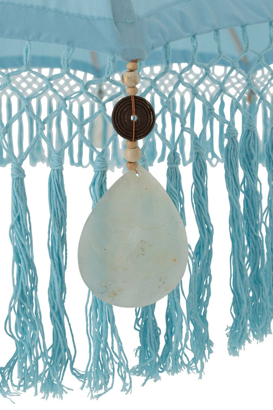 Parasol Bobbi bamboe/katoen lichtblauw