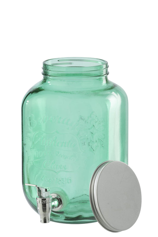 Drank dispenser glas smaragd groen