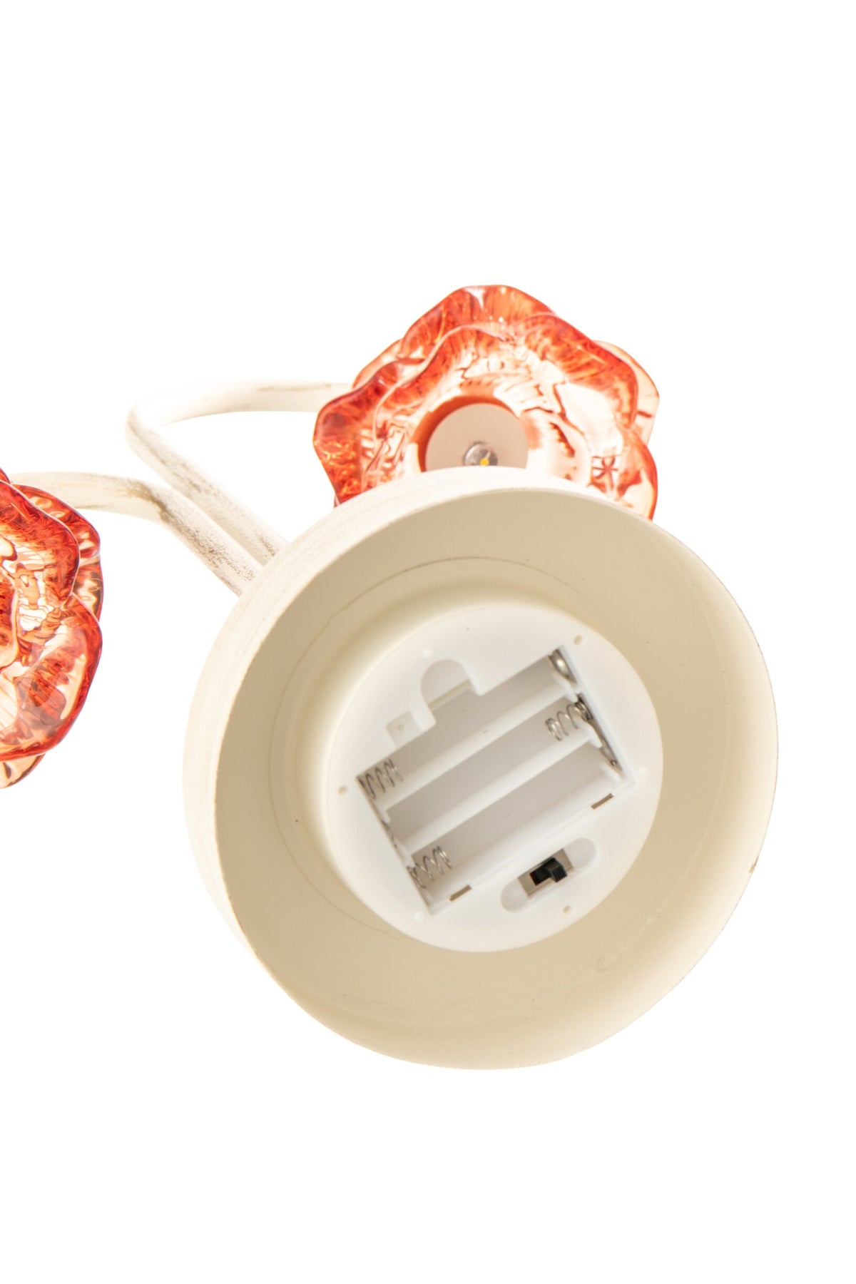 Table lamp led flower iron orange/off-white large