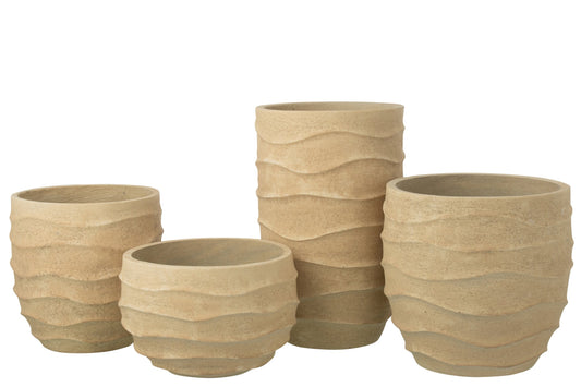 Flowerpot Waves + Outdoor Sand Beige Extra Large