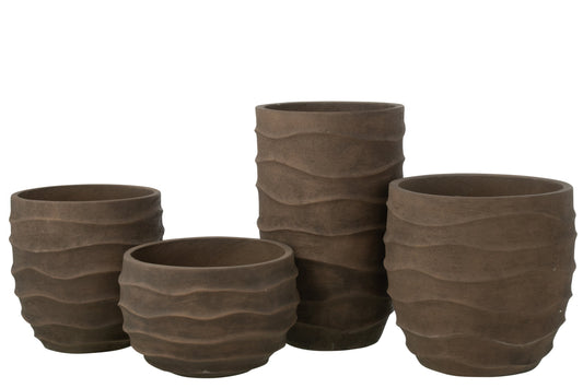 Flowerpot Waves + Outdoor Sand Dark Brown Extra Large