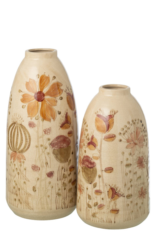 Vase Vintage Stoneware Multicolored Large