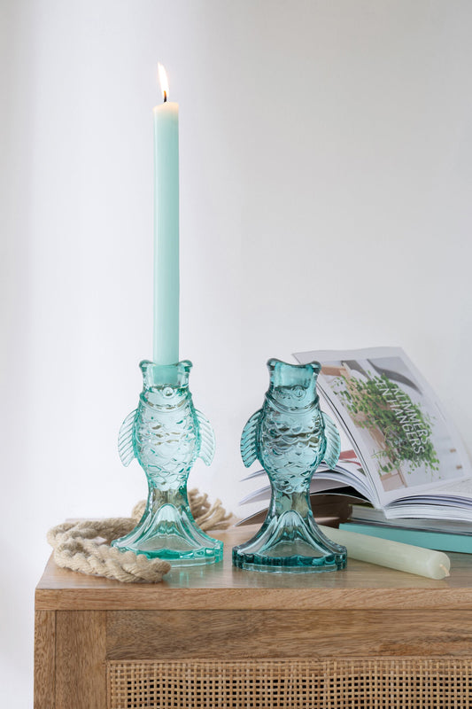 Doos 6 Tafelkaarsen Aqua -9u