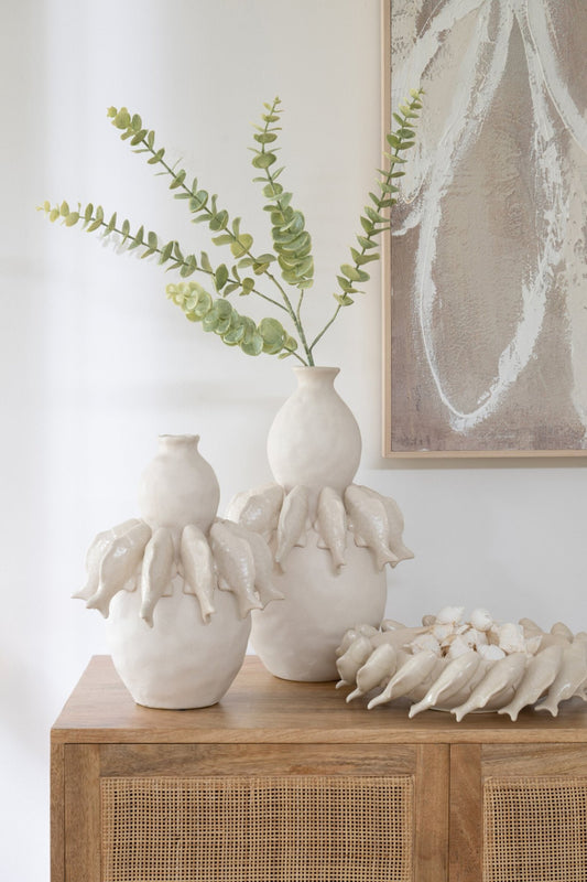 Vase Fish Ceramic Off-White Small