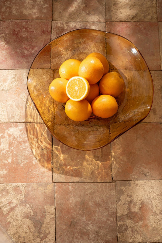 Decoratief kom onregelmatig glas karamel