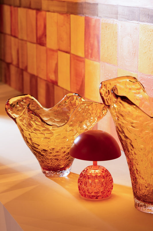 Vase Irregular Glass Caramel Small
