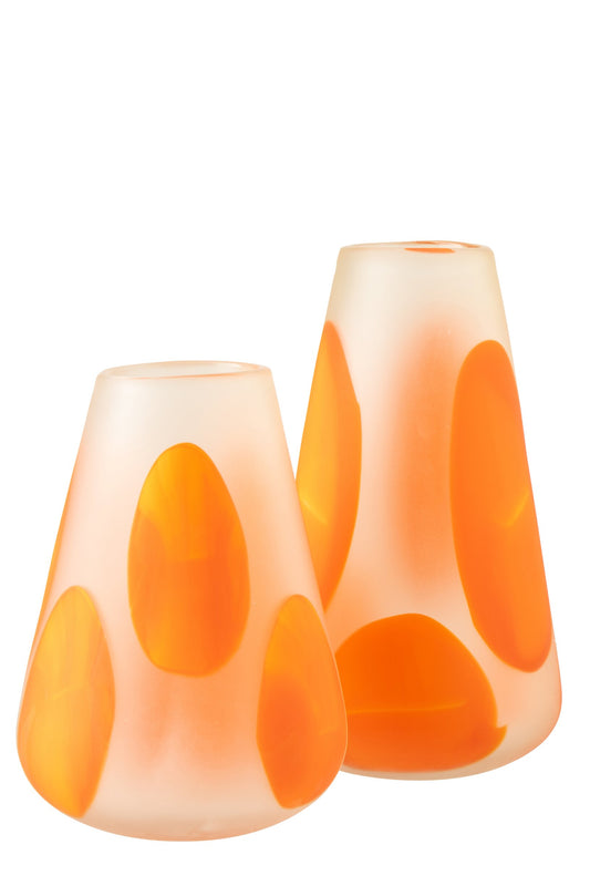 Hurricane Dots Glass Dark Orange/Transparent Large