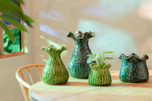 Vase Ronny Irregular Clay Green Small