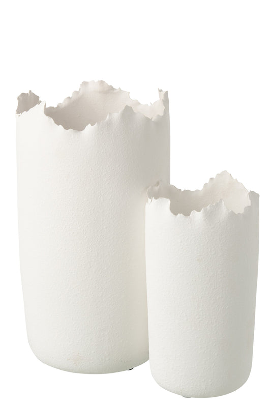 Vase Irregular Clay White Large