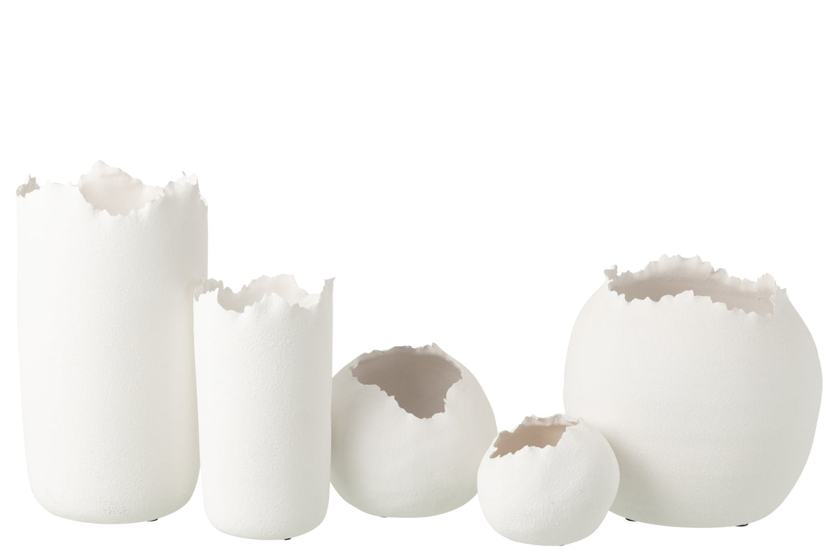 Flowerpot Irregular Clay White Large