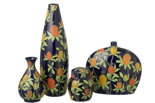 Vase Pineapple Porcelain Multicolored Large