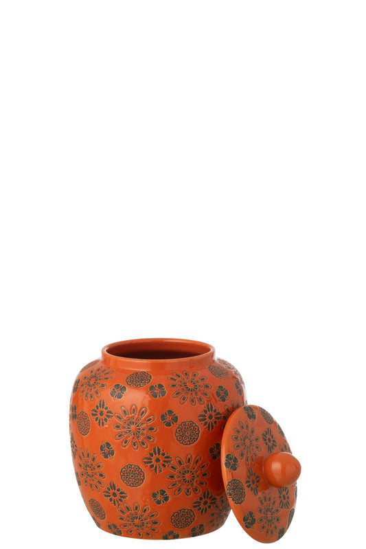 Jar Decorative Billy Porcelain Orange/Black
