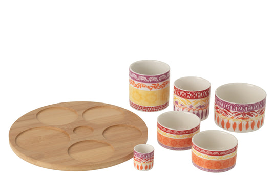 Large purple/red ceramic aperitif set