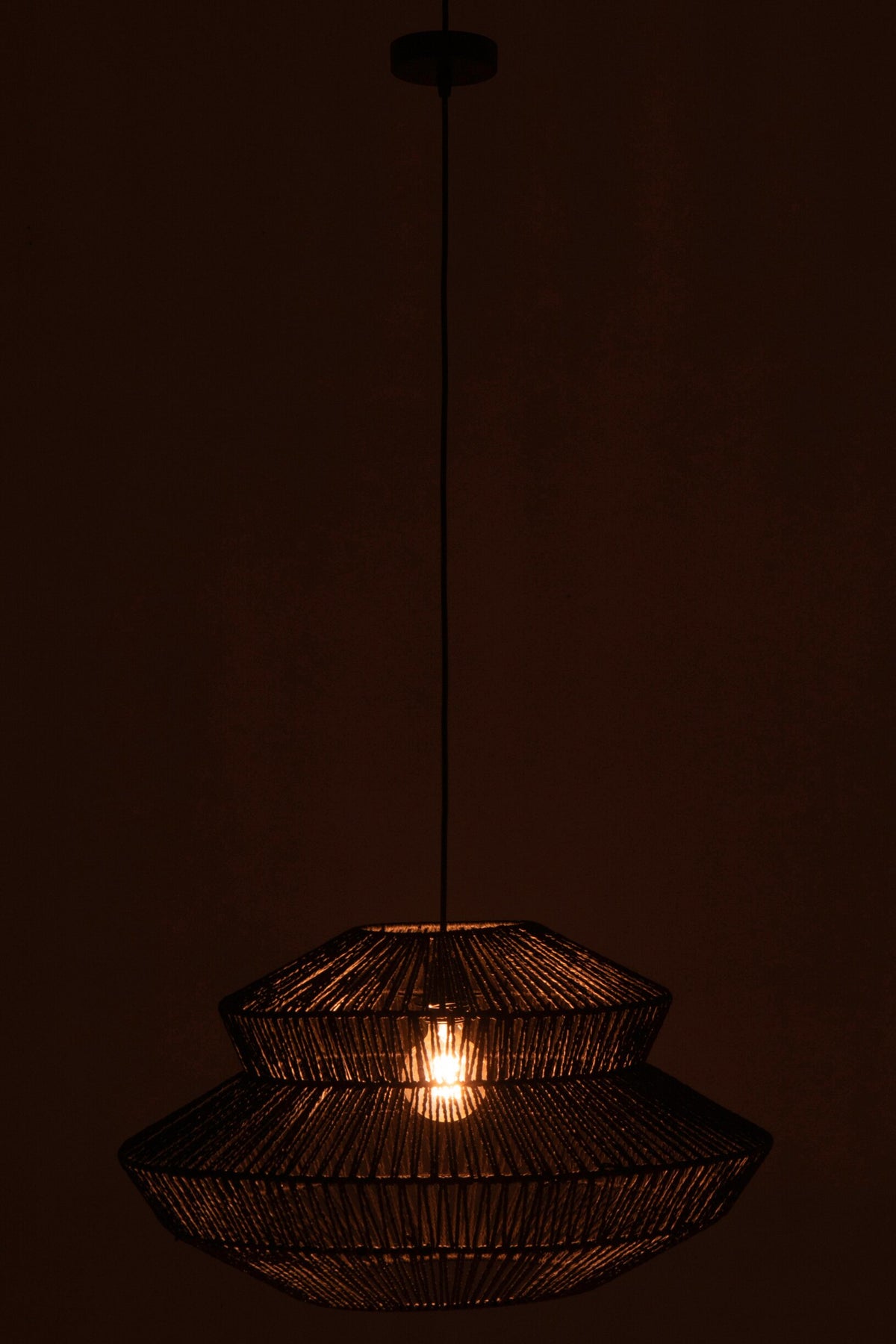Ceiling lamp rope metal black small