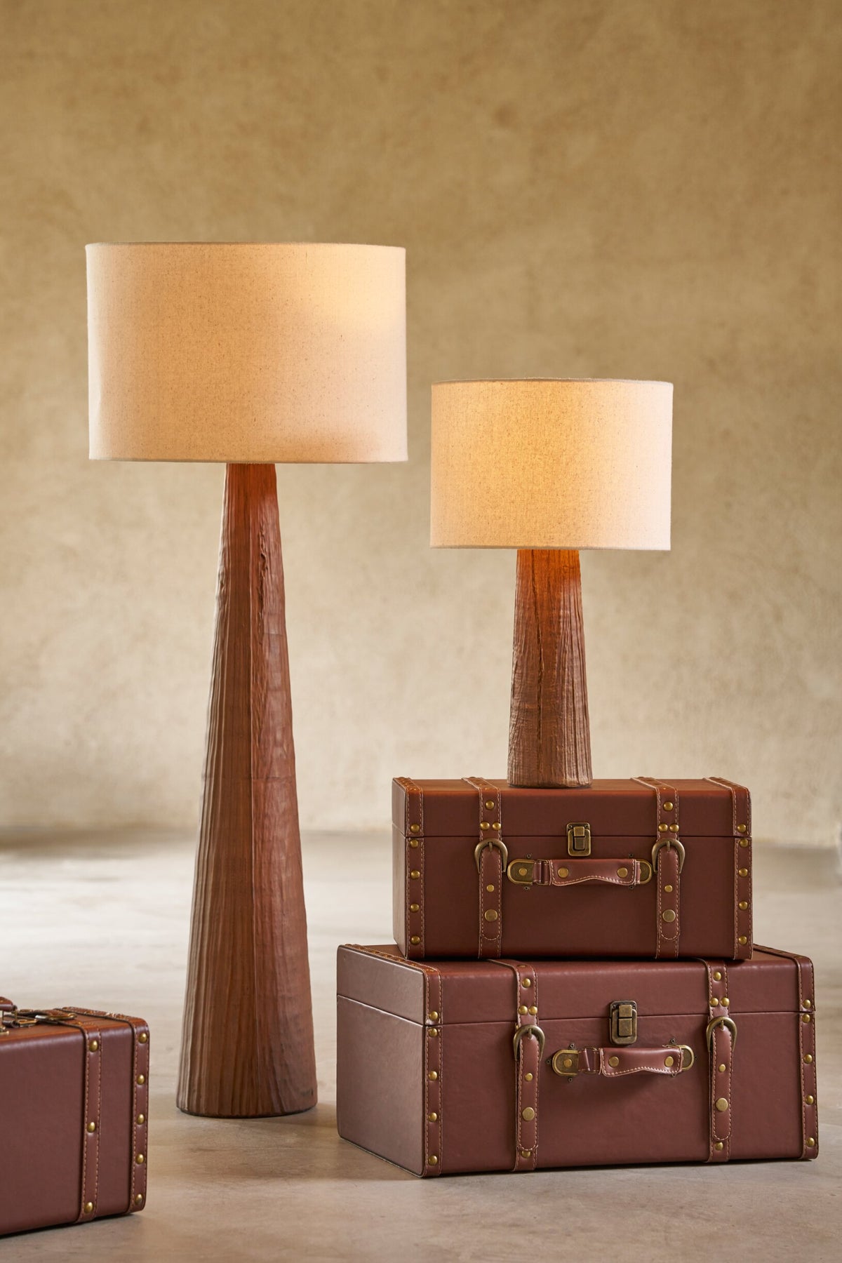 Table lamp Melina ceramic dark brown small