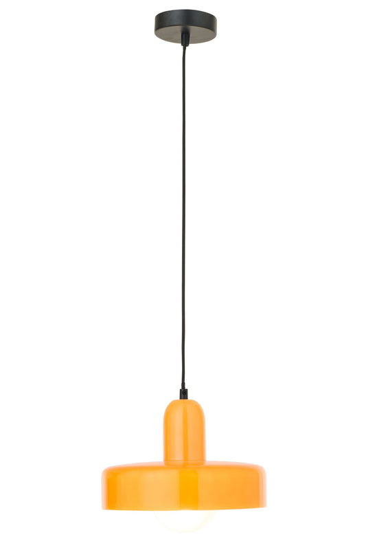 Plafondlamp retro glas oranje