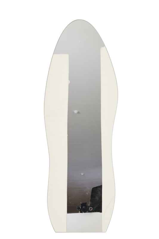 Standing Mirror Irregular Glass White