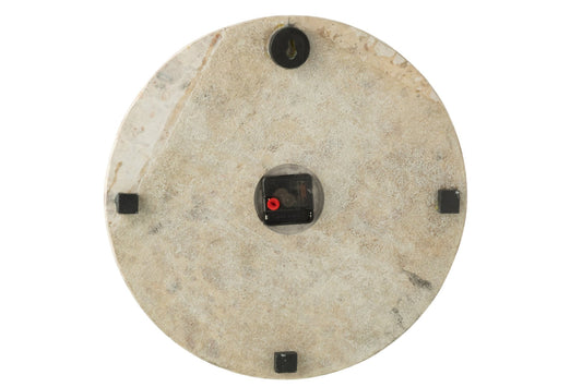 Wall Clock Round Marble Beige/Black