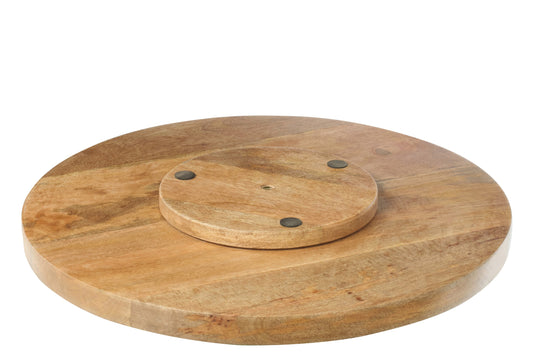 Draaiend plank rond mango hout donkerblauw/wit