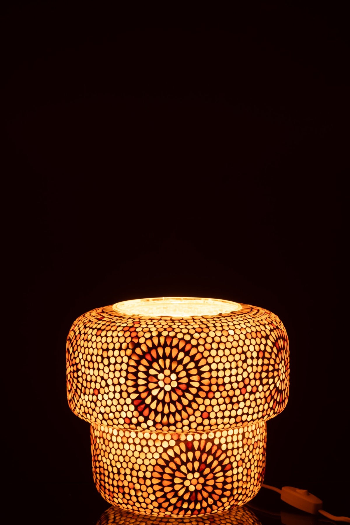 Table lamp mosaic glass beige/white medium